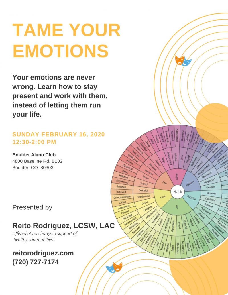 Tame Your Emotions Presentation Flyer